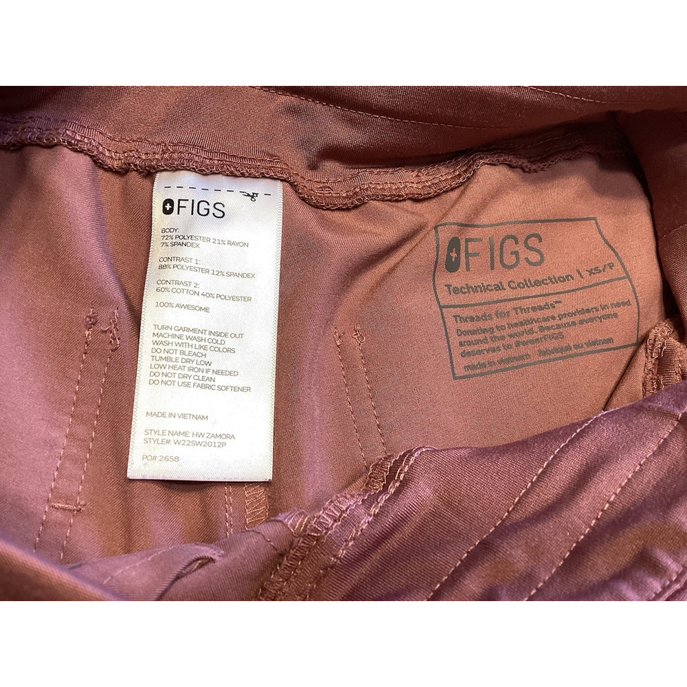 Figs Zamora Pants Women Sz XS Pink Scrubs Joggers Healthcare Nurse Cargo EUC - Picture 7 of 7